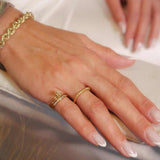 Anel Chuveirinho Flor Em Ouro Amarelo Com Diamantes