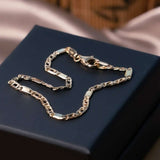 Pulseira Malha Piastrine Em Ouro Amarelo 19 Centímetros