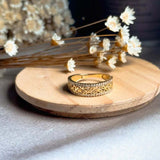 Anel Laços De Ouro Amarelo Cravejado De Diamantes