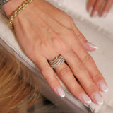 Anel Vivara Bold Ouro Branco Com Diamantes Brancos E Fancy