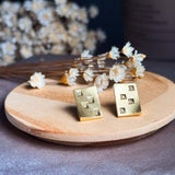 Brincos Vivara Square Em Ouro Amarelo Com Diamantes