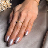 Anel Meia Aliança Com Diamantes De 05 Pontos