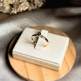 Anel Falange Flor Ouro Amarelo Diamante