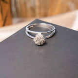 Anel Chuveirinho Moderno Bruner Em Ouro Branco Com Diamantes