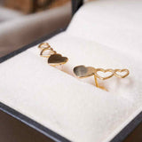 Brinco Trio Corações Em Ouro Amarelo