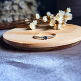 Anel Vivara Solitário Serena Com Safira E Diamantes