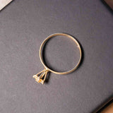 Anel Chuveirinho Flor Em Ouro Amarelo Com Diamantes