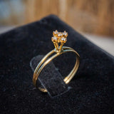 Anel Chuveirinho Flor Em Ouro Amarelo Com Diamantes