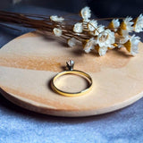 Anel Solitário Em Ouro Amarelo Com Diamante De 15 Pontos