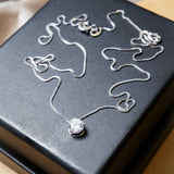 Colar Veneziana Ponto De Luz Em Ouro Branco E Zircônia