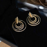 Brincos Pendentes Circles Em Ouro Amarelo Com Diamantes