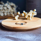 Anel Vivara Solitário Serena Com Safira E Diamantes