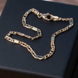 Pulseira Malha Piastrine Em Ouro Amarelo 19 Centímetros