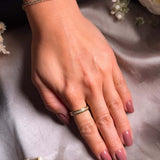 Anel Aliança Inteira Hstern Com Diamantes De 01 Ponto