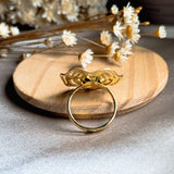 Anel Flor Em Ouro Amarelo Com Diamantes
