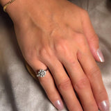 Anel Chuveiro Em Ouro Branco Com Diamantes 04 Pontos