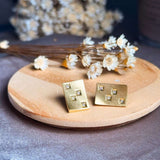 Brincos Vivara Square Em Ouro Amarelo Com Diamantes