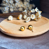 Brincos Solitário Bolinha Em Ouro Amarelo