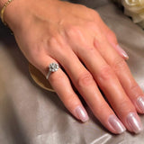 Anel Chuveiro Em Ouro Branco Com Diamantes 04 Pontos