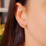 Brinco Trio Corações Em Ouro Amarelo