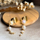 Brincos Pendentes Em Ouro Amarelo Com Pérolas Barrocas